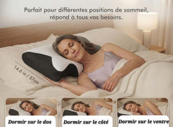 Oreiller ergonomique en mousse à mémoire de forme