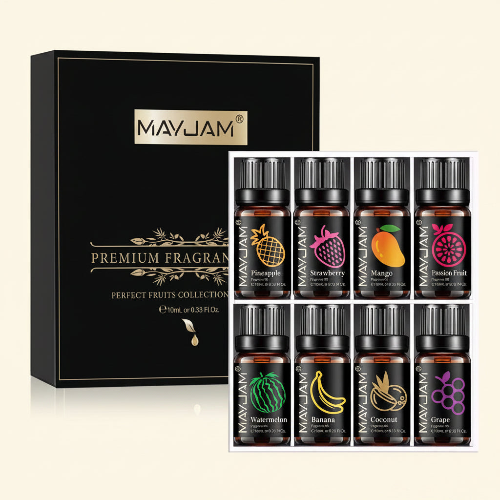 Coffret de 8 bouteilles d'huille essentielle pour diffuseur et humidificateur