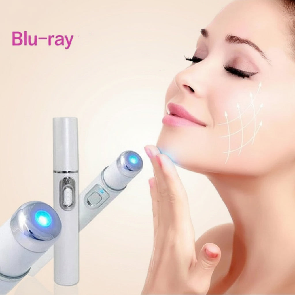 Stylo laser anti-acné et thérapie du visage par luminothérapie LED bleue