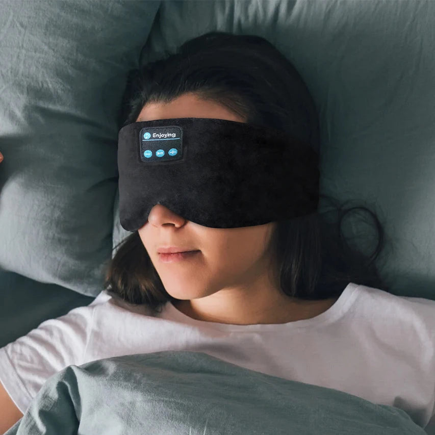 Masque de sommeil Bluetooth doux, casque sans fil pour le sommeil, le voyage et la méditation,