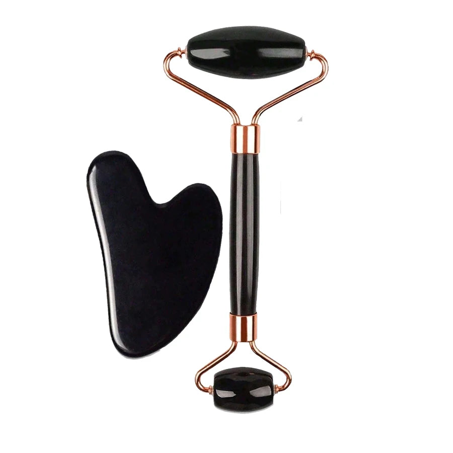 Rouleau de Glace Visage et Outil Gua Sha - Kit Soin du Visage Raffermissant et Massant (1/2/3 pièces)