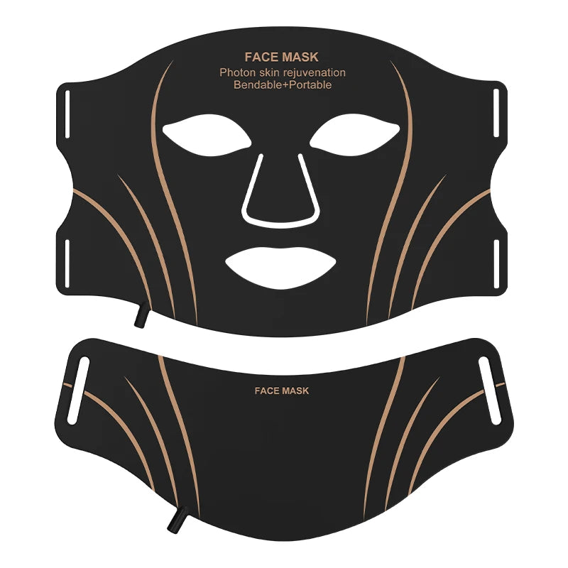 Masque facial LED portable en silicone à 7 couleurs pour la thérapie par la lumière