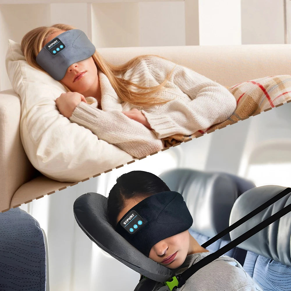 Masque de sommeil Bluetooth idéal pour dormir se reposer en avion ou faire du sport