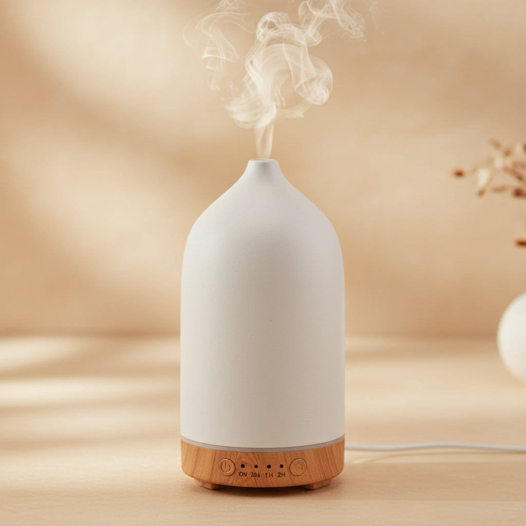 Diffuseur d'huile essentielle en céramique et humidificateur ultrasonique