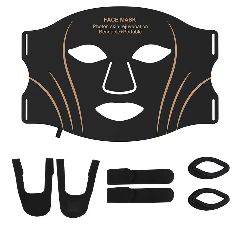 Masque facial LED portable en silicone à 7 couleurs pour la thérapie par la lumière