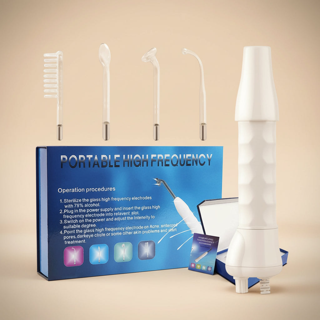 Machine à Tube de verre à électrode 4 en 1, haute fréquence, baguette d'acné, Spa pour le visage, soins de la peau, électrothérapie