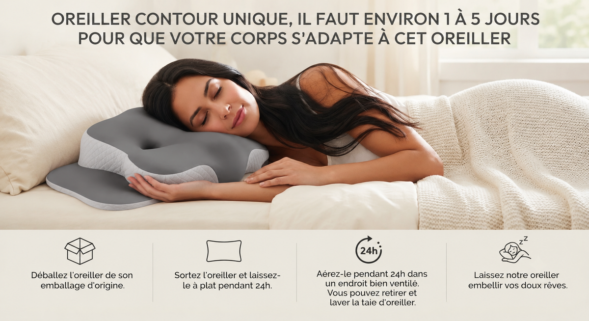 Oreiller ergonomique en mousse à mémoire de forme