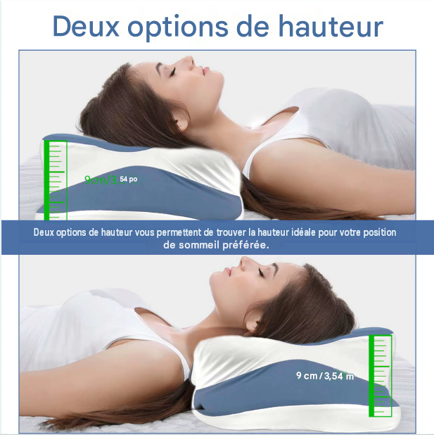 Oreiller ergonomique en mousse à mémoire de forme