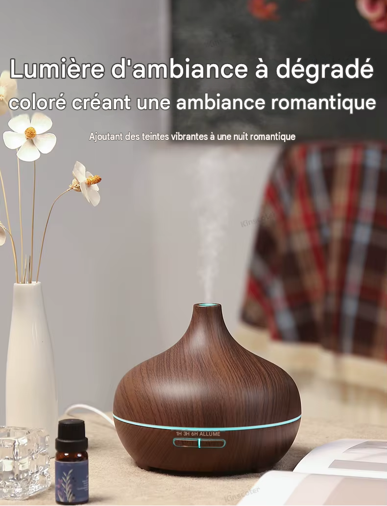 diffuseur d'aromathérapie  300ml huiles essentielles et humidificateur d'air à ultrasons