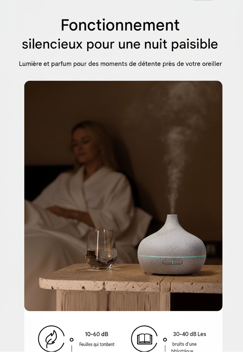 diffuseur d'aromathérapie  300ml huiles essentielles et humidificateur d'air à ultrasons
