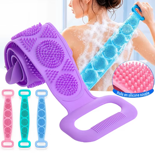 Brosse exfoliante en silicone pour le dos
