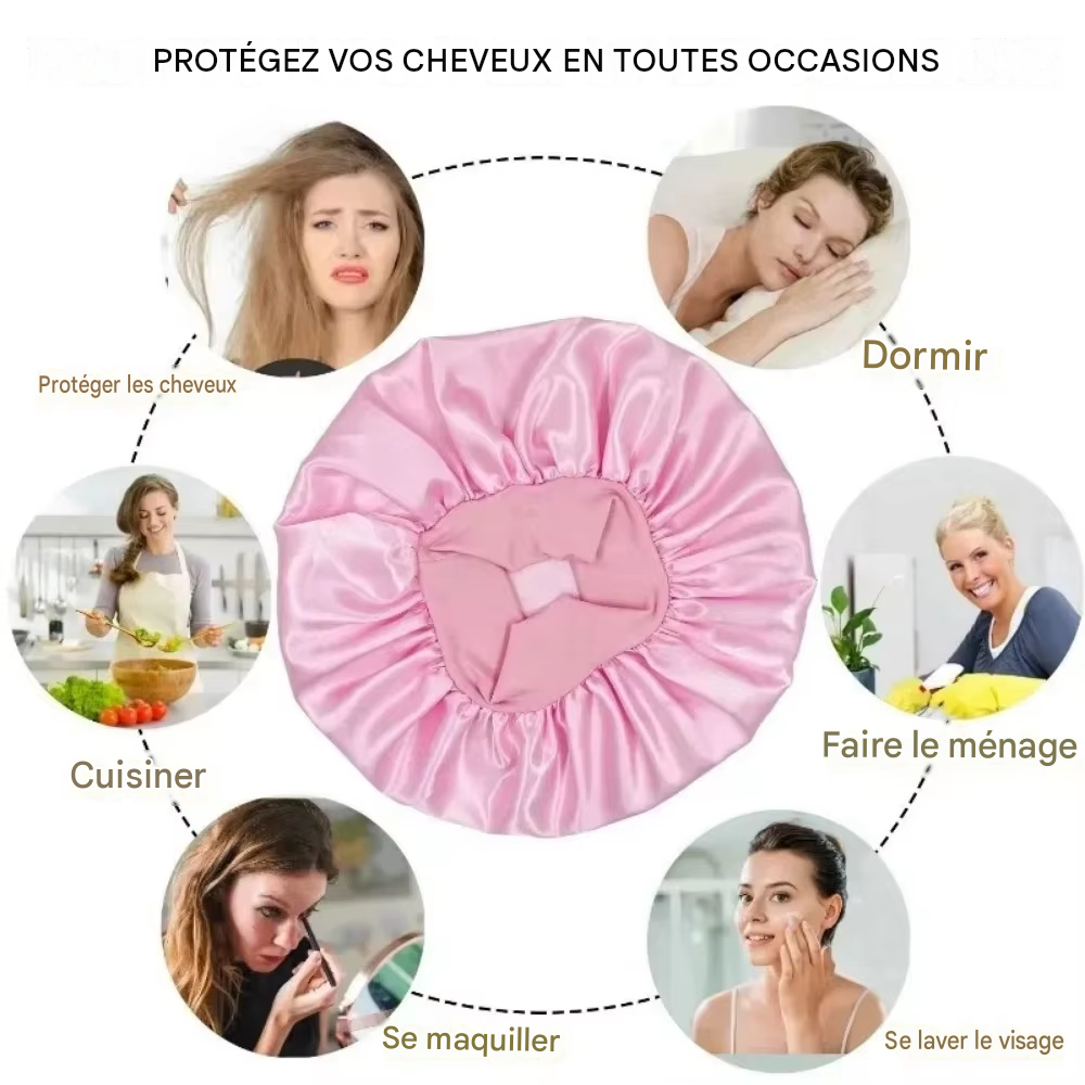 Kit de Coiffure Sans Chaleur 6 Pièces - Bigoudis Satin, Bonnet et Brosse pour Boucles Toute la Nuit