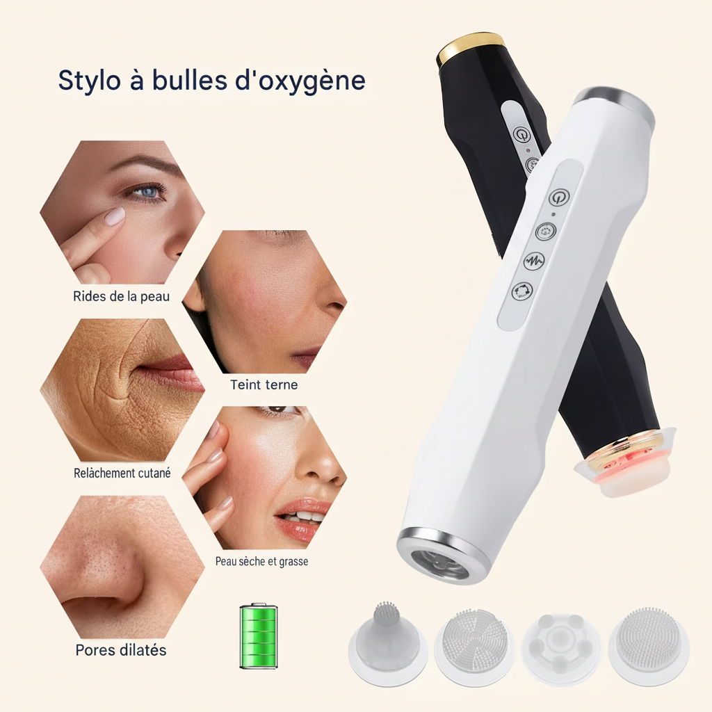 Stylo à bulles d'oxygène CO2 pour les soins de la peau du visage