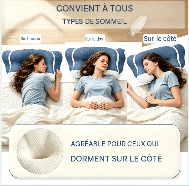 Oreiller ergonomique en mousse à mémoire de forme