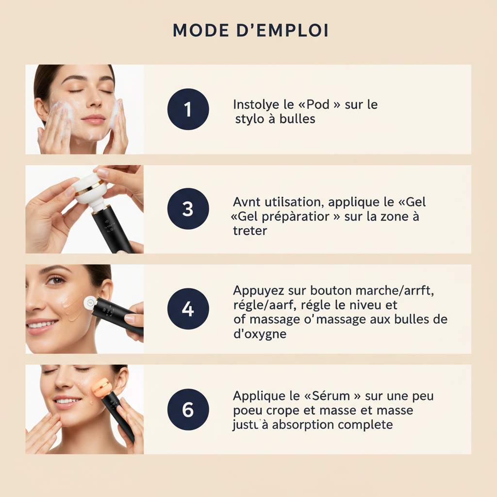 Stylo à bulles d'oxygène CO2 pour les soins de la peau du visage