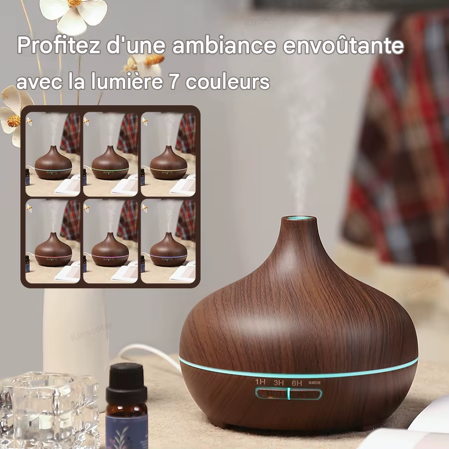diffuseur d'aromathérapie  300ml huiles essentielles et humidificateur d'air à ultrasons