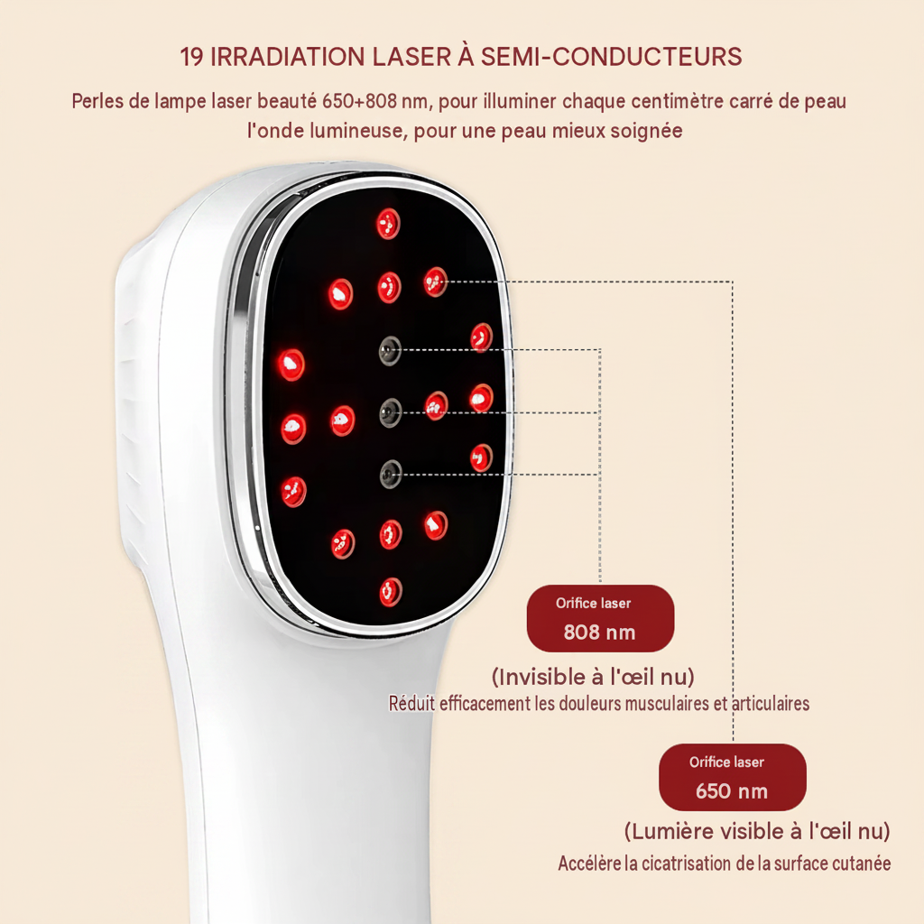 Thérapie à la lumière rouge infrarouge au Laser froid, physiothérapie 808nm