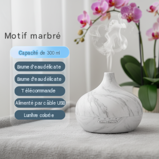 diffuseur d'aromathérapie  300ml huiles essentielles et humidificateur d'air à ultrasons