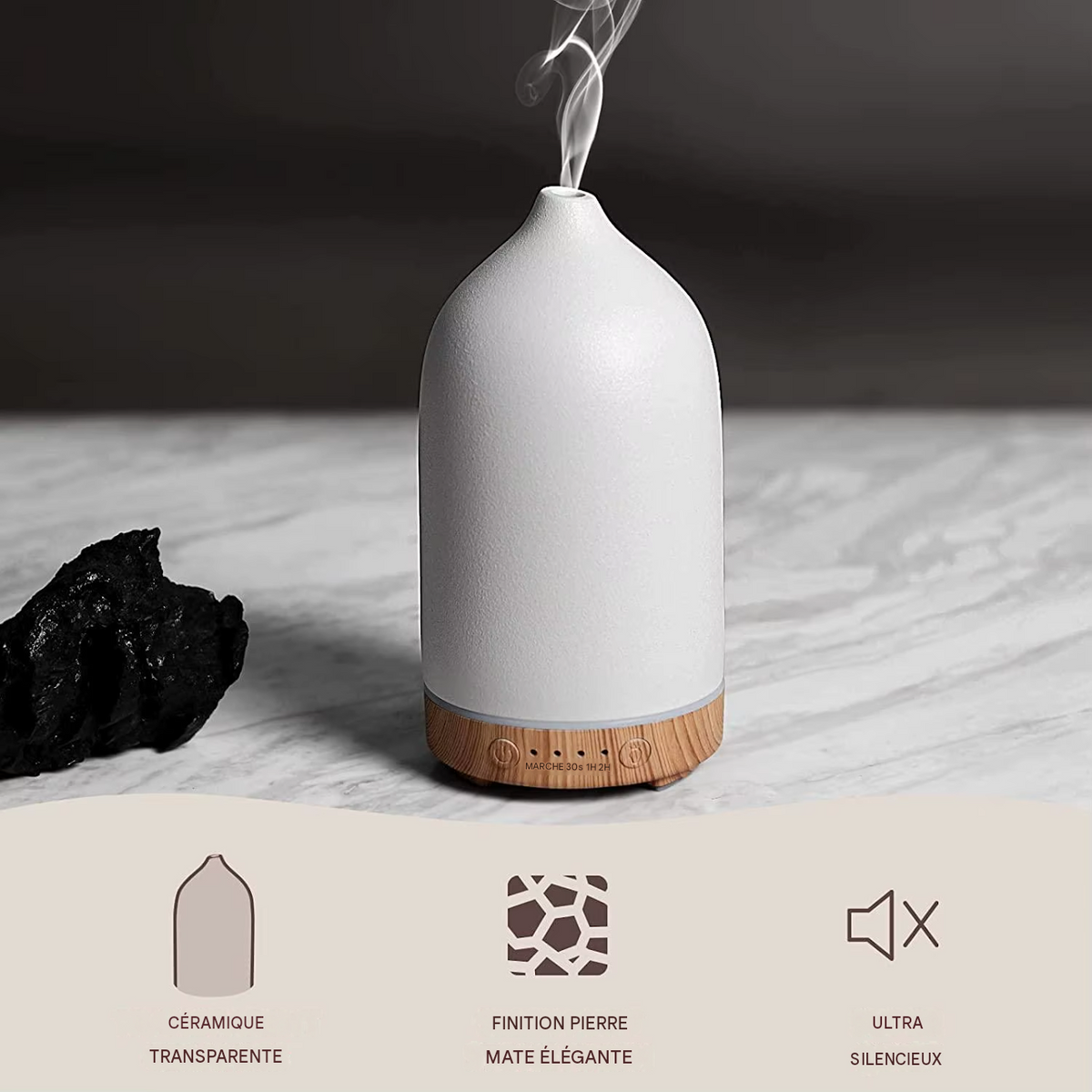 Diffuseur d'huile essentielle en céramique et humidificateur ultrasonique