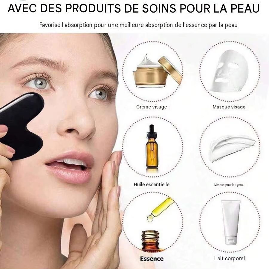 Rouleau de Glace Visage et Outil Gua Sha - Kit Soin du Visage Raffermissant et Massant (1/2/3 pièces)