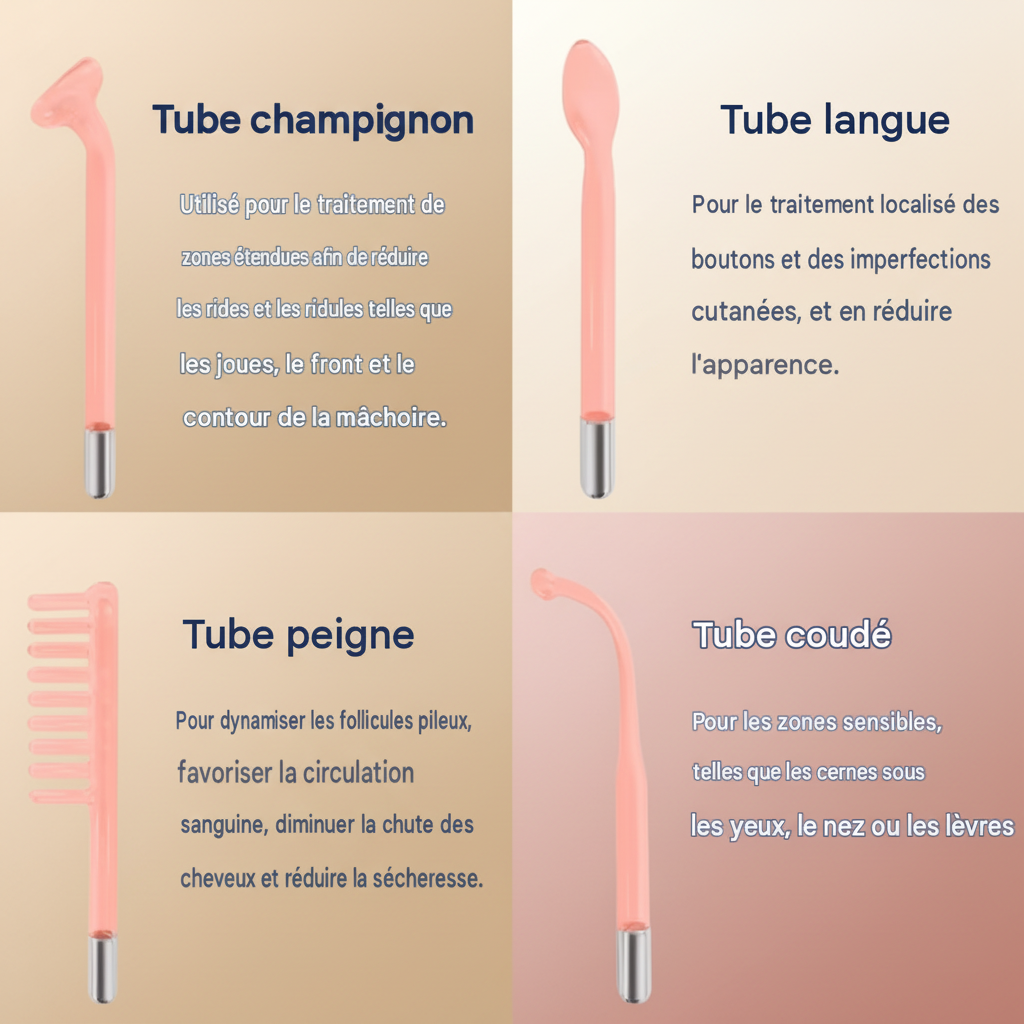 Machine à Tube de verre à électrode 4 en 1, haute fréquence, baguette d'acné, Spa pour le visage, soins de la peau, électrothérapie