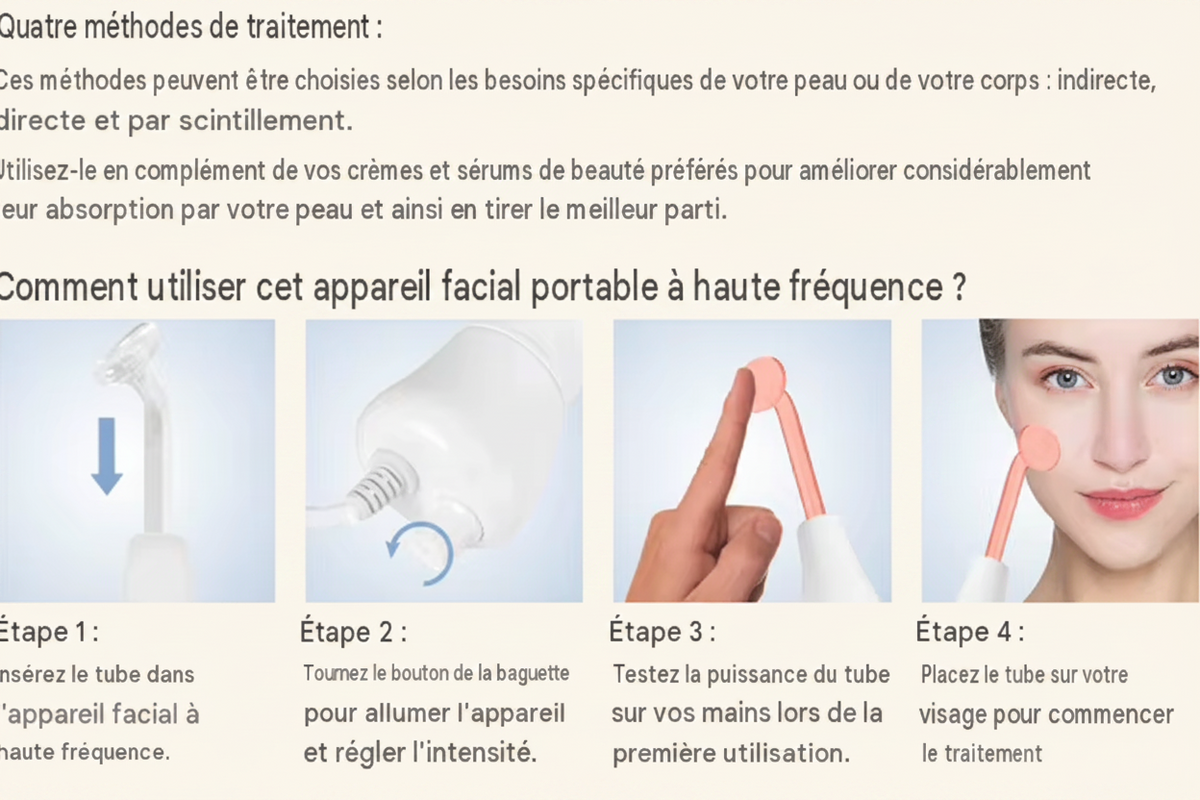 Machine à Tube de verre à électrode 4 en 1, haute fréquence, baguette d'acné, Spa pour le visage, soins de la peau, électrothérapie