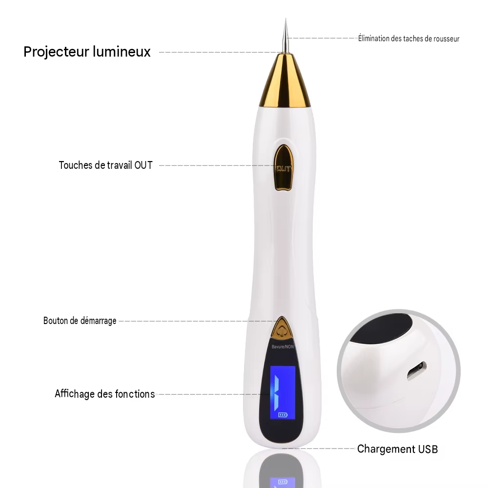 Stylo plasma LED, éliminateur de verrues étiquettes cutanées et taches