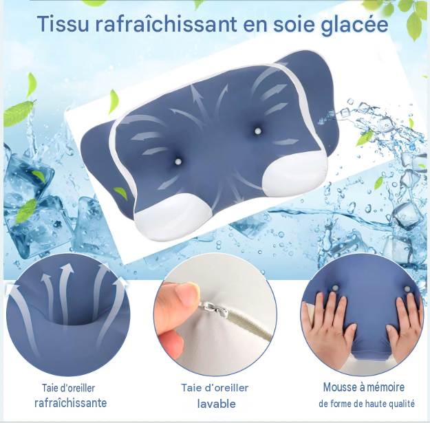 Oreiller ergonomique en mousse à mémoire de forme