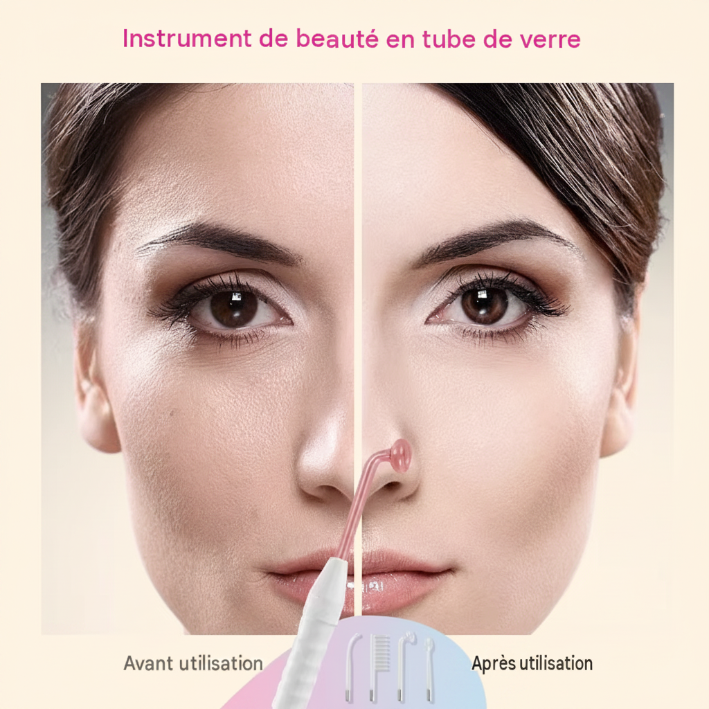 Machine à Tube de verre à électrode 4 en 1, haute fréquence, baguette d'acné, Spa pour le visage, soins de la peau, électrothérapie