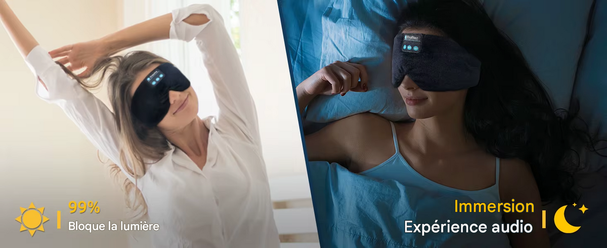 Masque de sommeil Bluetooth doux, casque sans fil pour le sommeil, le voyage et la méditation,
