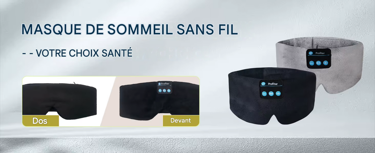 Masque de sommeil Bluetooth doux, casque sans fil pour le sommeil, le voyage et la méditation,