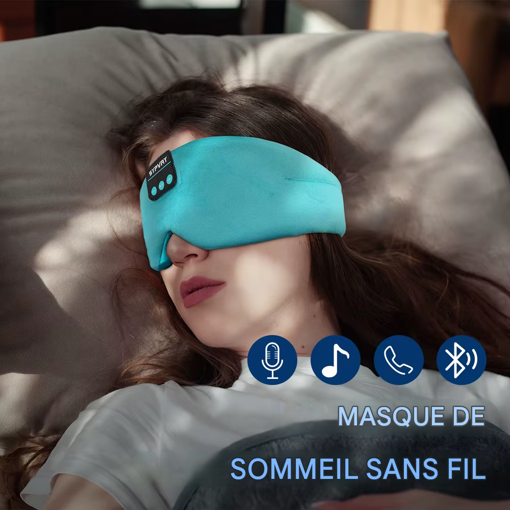 Masque de sommeil Bluetooth doux, casque sans fil pour le sommeil, le voyag et la méditation
