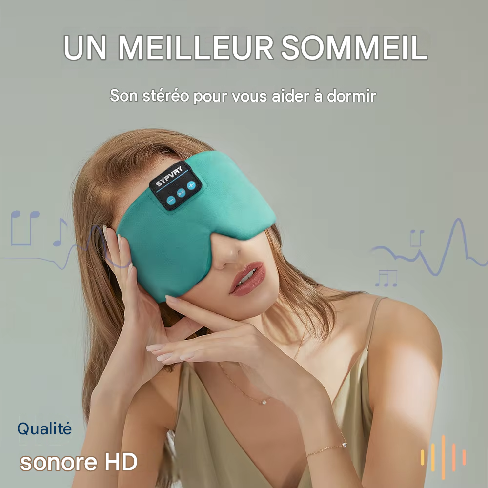 Masque de sommeil Bluetooth doux, casque sans fil pour le sommeil, le voyag et la méditation