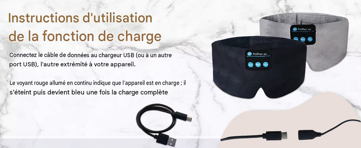 Masque de sommeil Bluetooth doux, casque sans fil pour le sommeil, le voyage et la méditation,