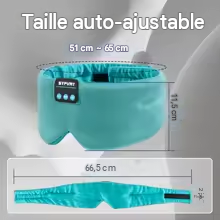 Masque de sommeil Bluetooth doux, casque sans fil pour le sommeil, le voyag et la méditation