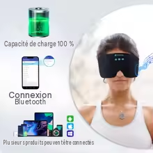 Masque de sommeil Bluetooth doux, casque sans fil pour le sommeil, le voyage et la méditation,