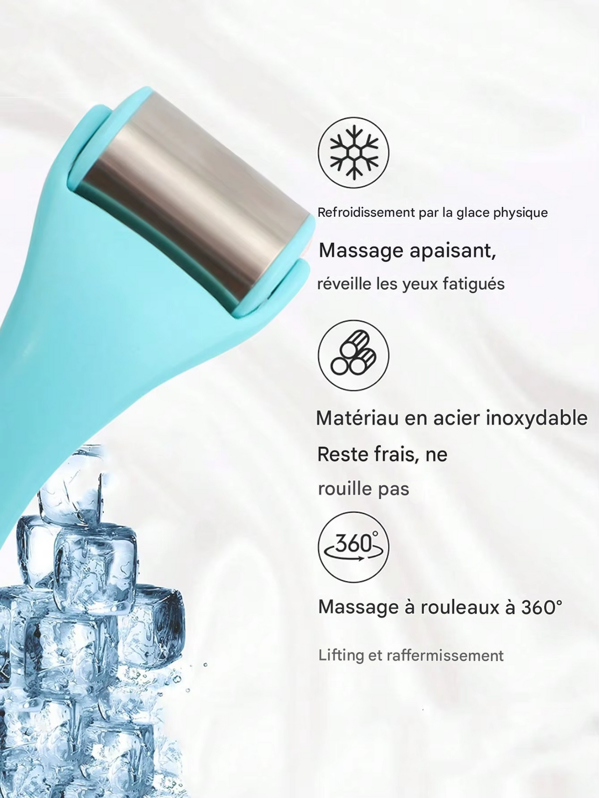 Rouleau masseur de glace fraîche pour soins du visage