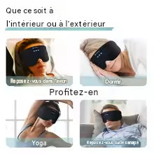 Masque de sommeil Bluetooth doux, casque sans fil pour le sommeil, le voyage et la méditation,