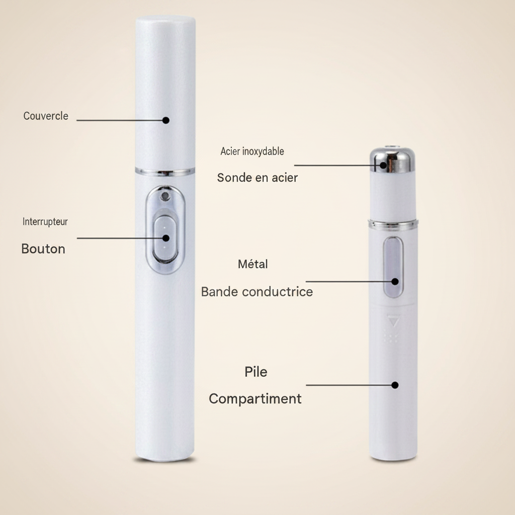 Stylo laser anti-acné et thérapie du visage par luminothérapie LED bleue