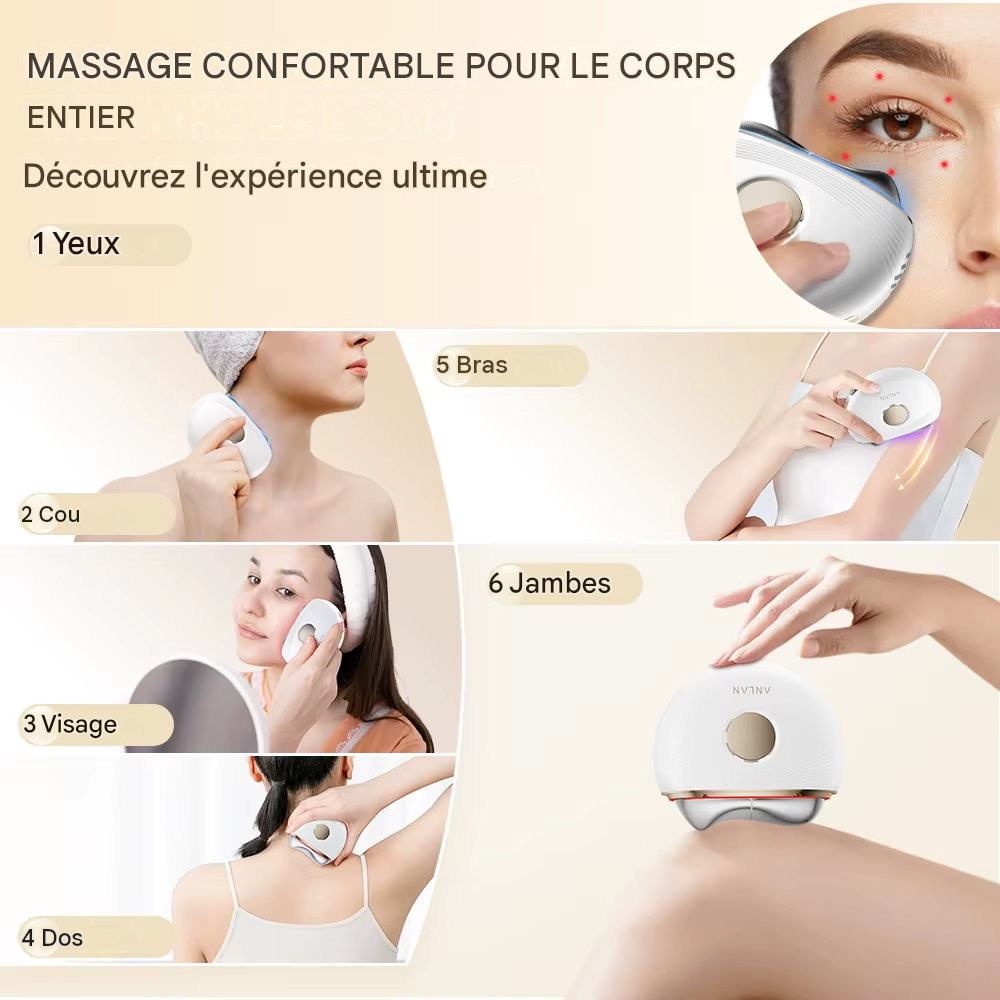 Masseur électrique Guasha EMS pour le visage lifting anti-âge raffermissement de la peau