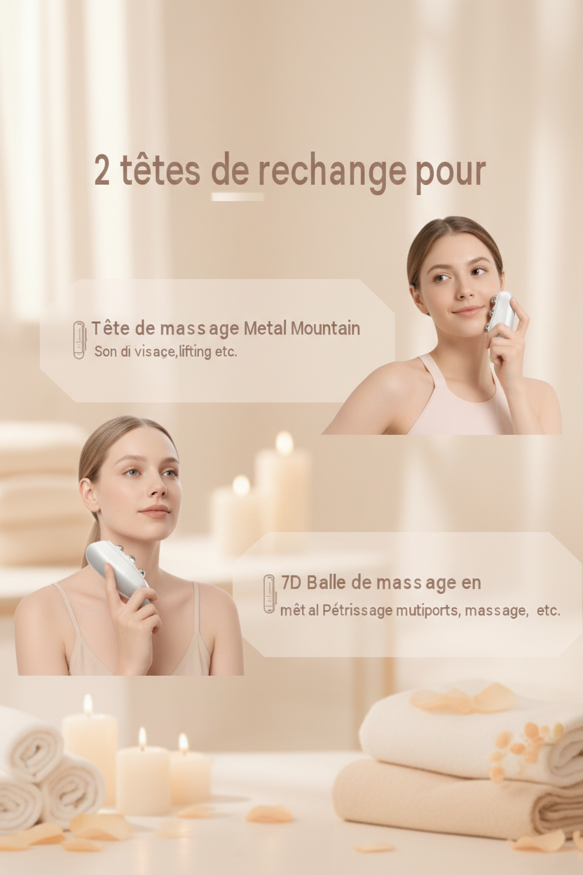 Appareil de beauté Guasha 2 en 1 : Soin du visage EMS et Masseur chaud et froid