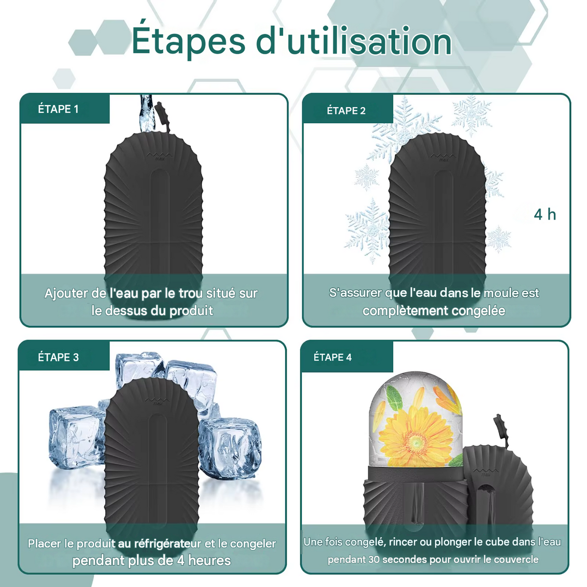 Rouleau de Glace Visage et Outil Gua Sha - Kit Soin du Visage Raffermissant et Massant (1/2/3 pièces)