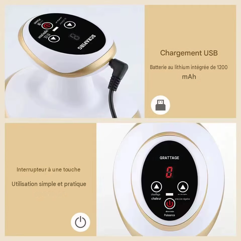 Masseur corporel électrique à ventouses et Guasha de haute qualité