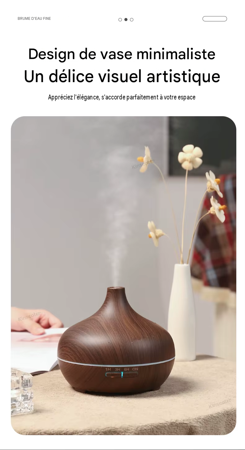 diffuseur d'aromathérapie  300ml huiles essentielles et humidificateur d'air à ultrasons